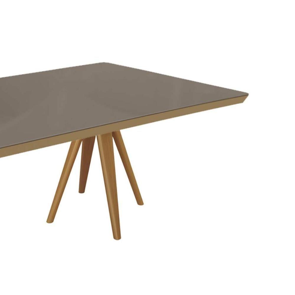 Mesa De Sala Jantar Duna Madeira Maciça C- Tampo Madeirado C- Vidro 200x100cm Carvalho-freijo Bronze - Kappesberg - 6