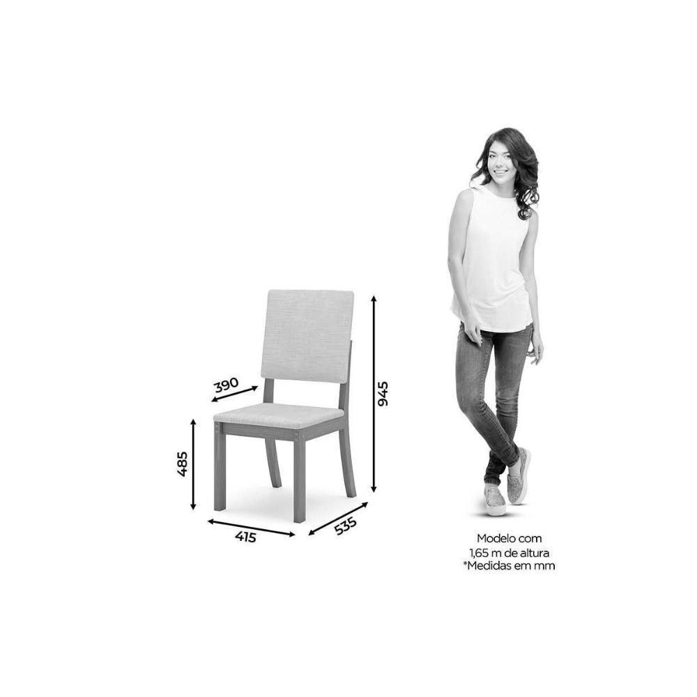 Conjunto: Mesa Sala Jantar Orus C- Tampo Madeirado 120x80cm E 4 Cadeiras Milla Nature-off White - Linho Bege - Henn - 6