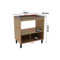 Balcão De Cozinha P- Cooktop C- Tampo Bl3315 C- 1 Porta E 1 Nicho 75cm Amêndoa-marmore Lunar - Tecno Mobili - 2