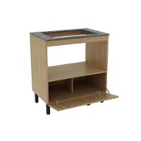 Balcão De Cozinha P- Cooktop C- Tampo Bl3315 C- 1 Porta E 1 Nicho 75cm Amêndoa-marmore Lunar - Tecno Mobili - 3