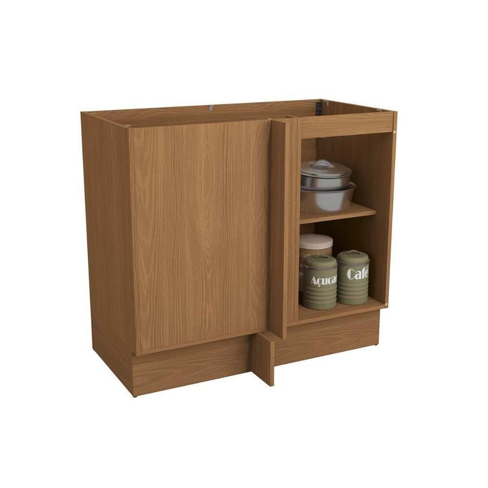 Balcão De Cozinha Canto Reto Vibra T626 C- 1 Porta S- Tampo 98cm Canela Lacca - Kappesberg - 3