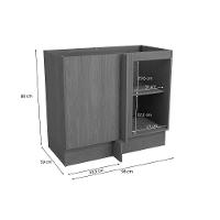 Balcão De Cozinha Canto Reto Vibra T626 C- 1 Porta S- Tampo 98cm Canela Lacca - Kappesberg - 2