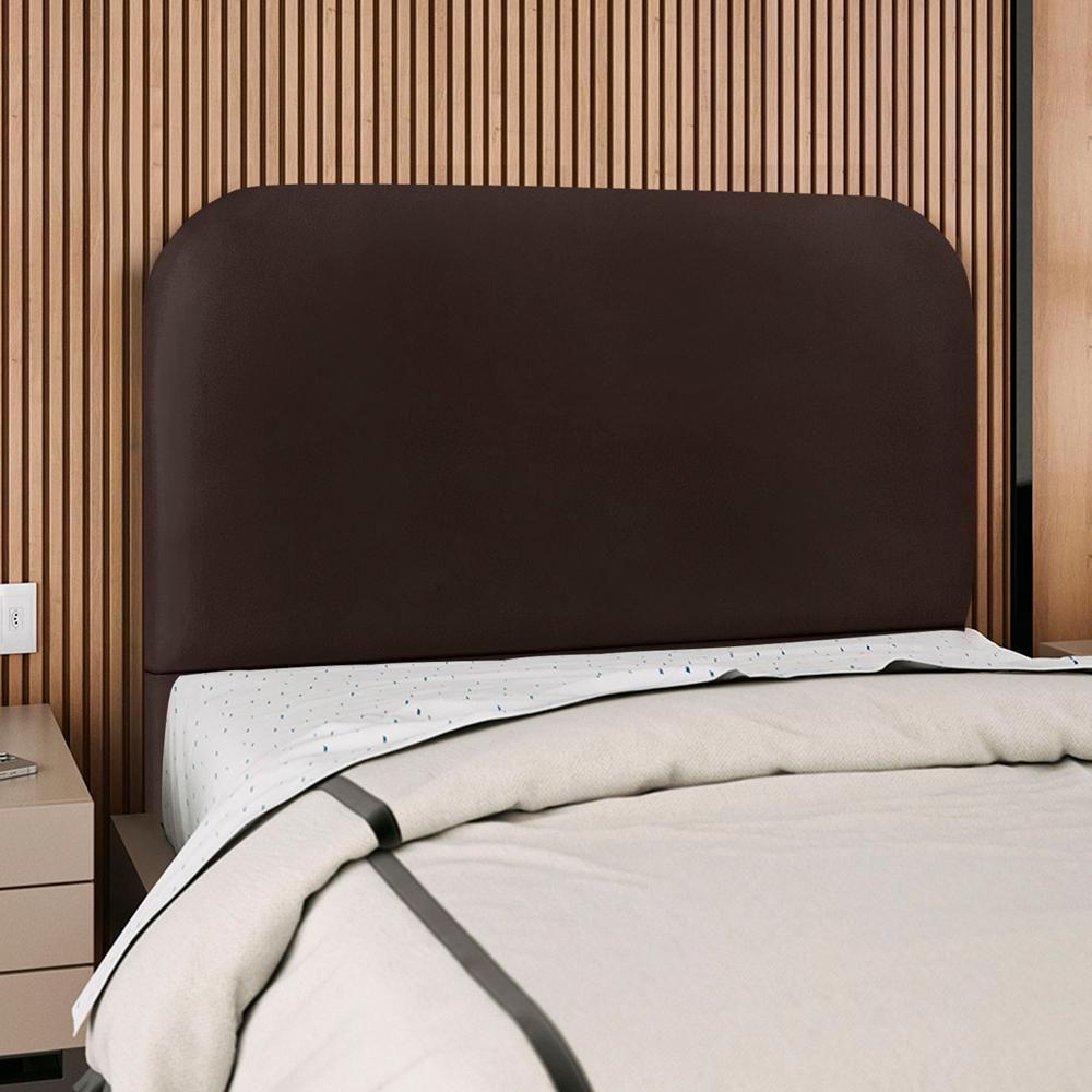 Cabeceira Casal 140 Cm Com Frame Alana Corino Marrom Artte Marrom - 2