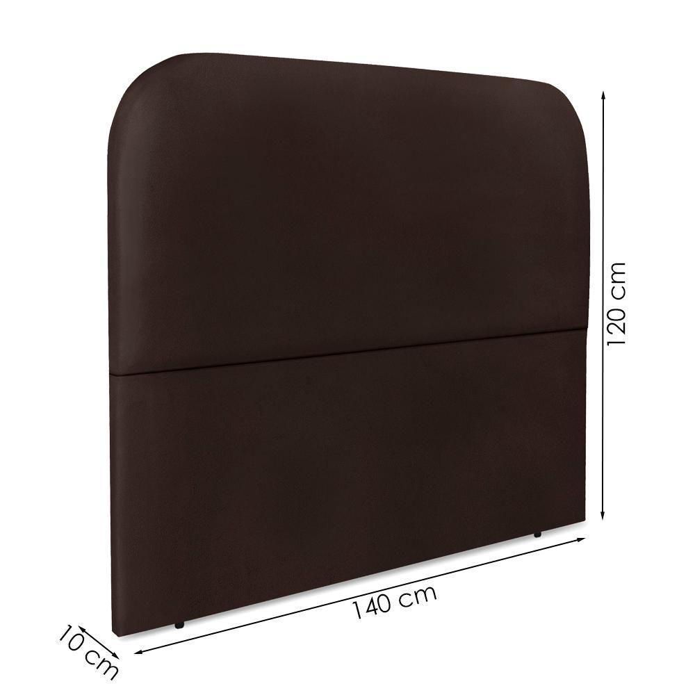 Cabeceira Casal 140 Cm Com Frame Alana Corino Marrom Artte Marrom - 3