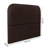 Cabeceira Casal 140 Cm Com Frame Alana Corino Marrom Artte Marrom - 3