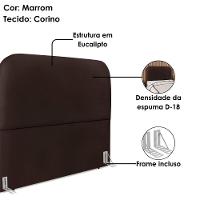 Cabeceira Casal 140 Cm Com Frame Alana Corino Marrom Artte Marrom