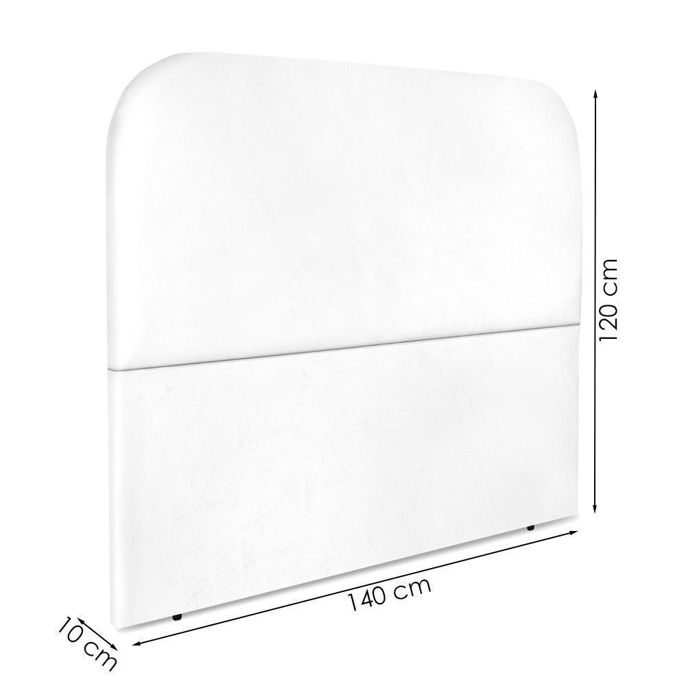 Cabeceira Casal 140 Cm Com Frame Alana Corino Branco Artte Branco - 3