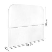 Cabeceira Casal 140 Cm Com Frame Alana Corino Branco Artte Branco - 3