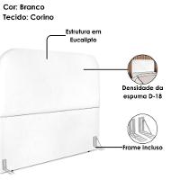 Cabeceira Casal 140 Cm Com Frame Alana Corino Branco Artte Branco