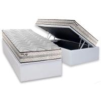 Cama Box Baú Solteiro: Colchão Anatômico Paropas D33 Pasquale Plus + Base Crc Linhão White (88x188) - 1