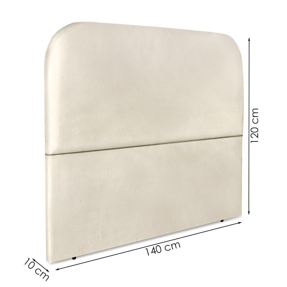 Cabeceira Casal 140 Cm Com Frame Alana Corino Bege Artte Bege - 3