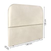 Cabeceira Casal 140 Cm Com Frame Alana Corino Bege Artte Bege - 3