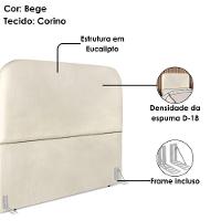Cabeceira Casal 140 Cm Com Frame Alana Corino Bege Artte Bege