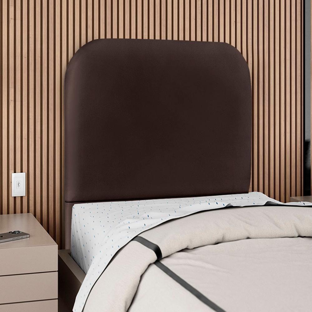 Cabeceira Solteiro 100 Cm Com Frame Alana Corino Marrom Artte Marrom - 2