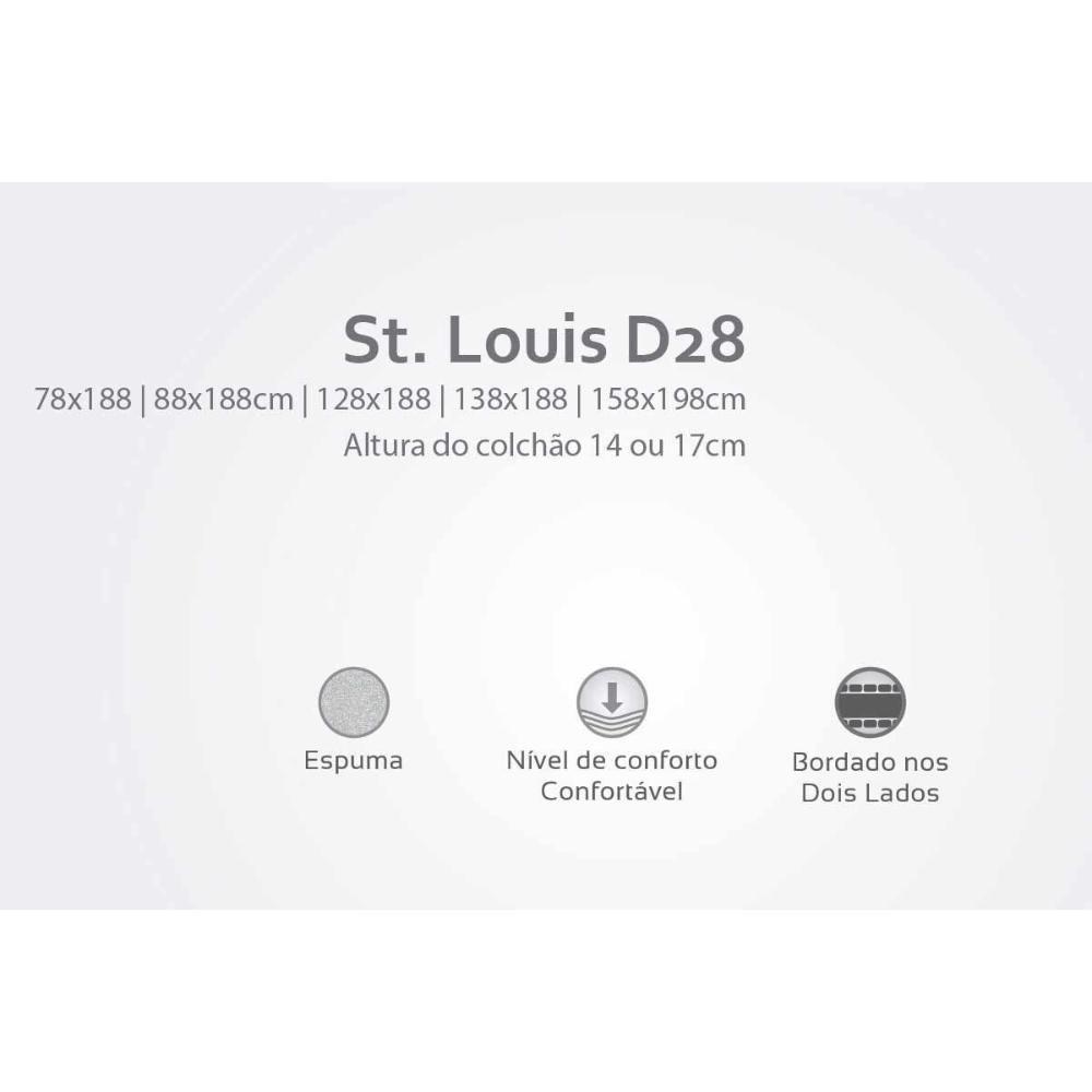 Conjunto Box Baú Solteiro: Colchão Espuma Herval D28 St. Louis + Base Crc Linhão White (88x188) - 2