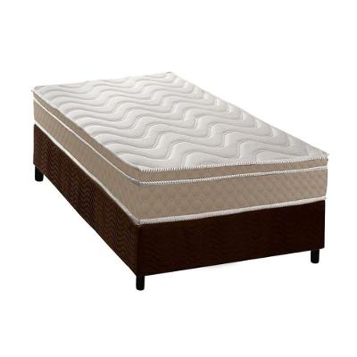 Cama Box Solteiro: Colchão Ortopédico Paropas D33 Conforto Ultra Firme + Base Crc Suede Brown (88x188)