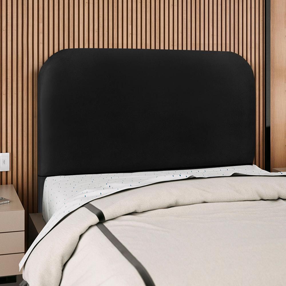 Cabeceira Casal 140 Cm Com Frame Alana Corino Preto Artte Preto - 2