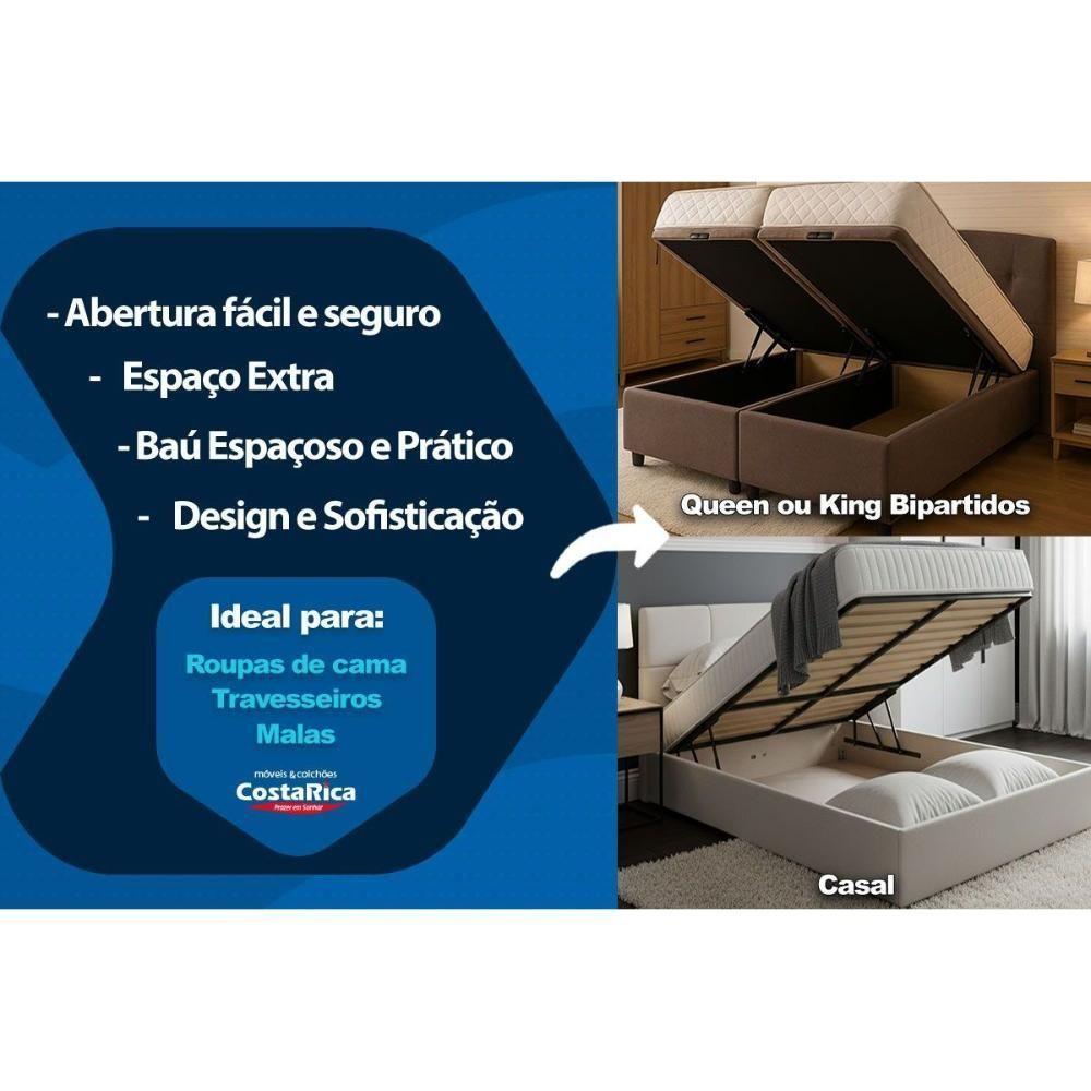 Cama Box Baú Solteiro: Colchão Anatômico Herval D60 - Ag65 Timeless + Base Crc Suede Gray (88x188) - 6