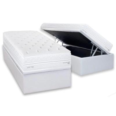 Cama Box Baú Solteiro: Colchão Molas Ensacadas Herval C1782 + Base Crc Linhão White (88x188)