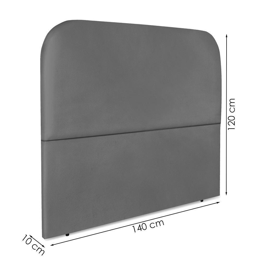 Cabeceira Casal 140 Cm Com Frame Alana Corino Cinza Artte Cinza - 3