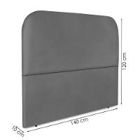Cabeceira Casal 140 Cm Com Frame Alana Corino Cinza Artte Cinza - 3