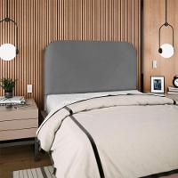 Cabeceira Casal 140 Cm Com Frame Alana Corino Cinza Artte Cinza - 8