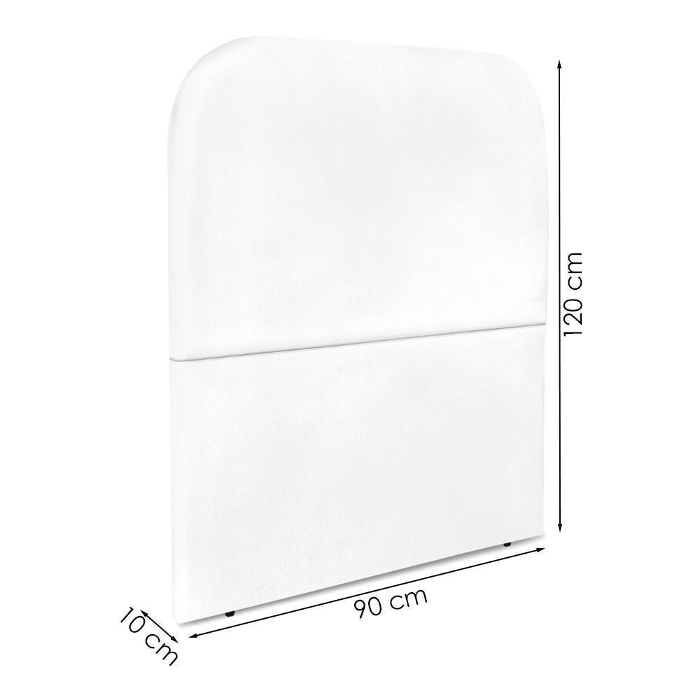 Cabeceira Solteiro 90 Cm Com Frame Alana Corino Branco Artte Branco - 3