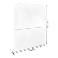 Cabeceira Solteiro 90 Cm Com Frame Alana Corino Branco Artte Branco - 3