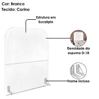Cabeceira Solteiro 90 Cm Com Frame Alana Corino Branco Artte Branco