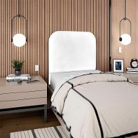 Cabeceira Solteiro 90 Cm Com Frame Alana Corino Branco Artte Branco - 8