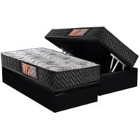 Conjunto Box Baú Solteiro: Colchão Espuma Paropas D23 Pasquale Black + Base Crc Suede Black (88x188) - 1