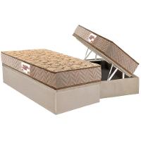 Cama Box Baú Solteiro: Colchão Ortopédico Paropas D28 Ag65 Royalle Clean + Base Crc Suede Clean (88x188) - 1