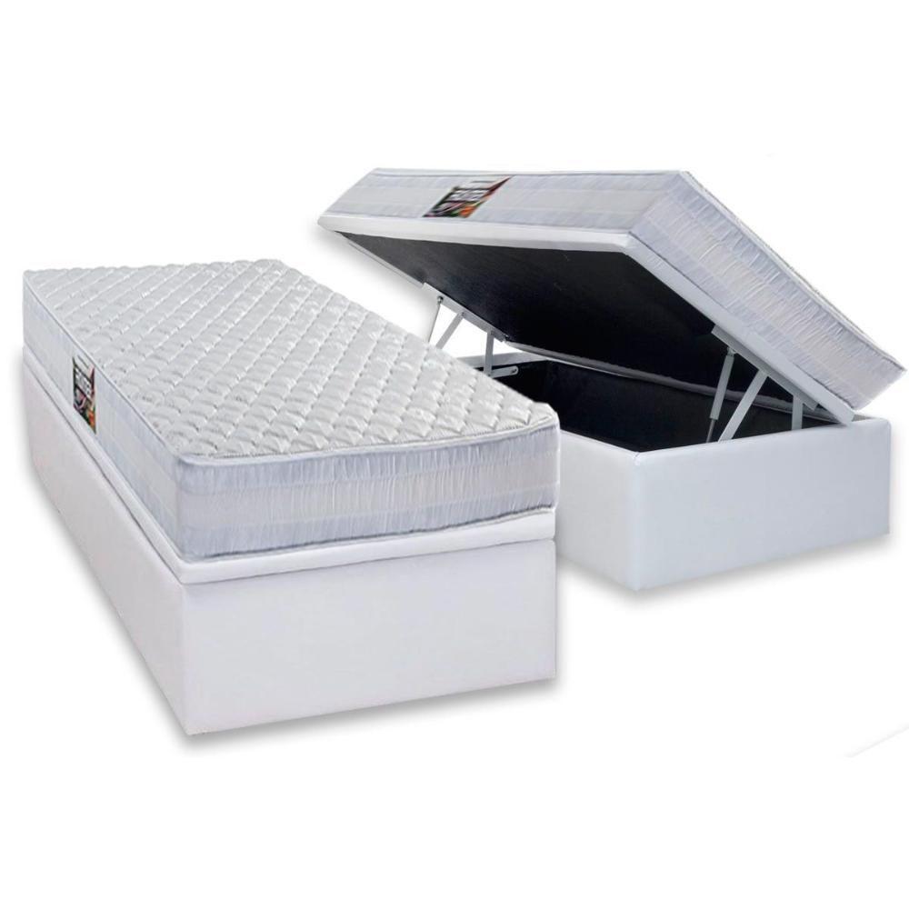 Cama Box Baú Solteiro: Colchão Anatômico Herval Ag65 Frontier + Base Crc Linhão White (88x188) - 7