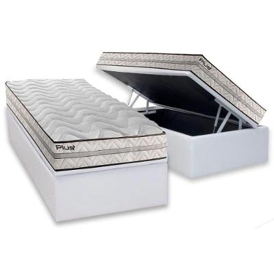 Cama Box Baú Solteiro: Colchão Ortopédico Paropas D33 Pasquale Plus + Base Crc Linhão White (88x188)