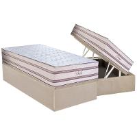Cama Box Baú Solteiro: Colchão Molas Masterpocket Ensacadas Paropas Soul + Base Crc Suede Clean (88x188) - 1