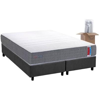 Conjunto Box Queen: Colchão Espuma Herval D28 Singlecore + Base Crc Suede Gray (158x198)