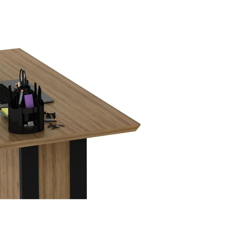 Mesa De Computador Me-4194 Amêndoa-preto - Tecno Mobili - 5