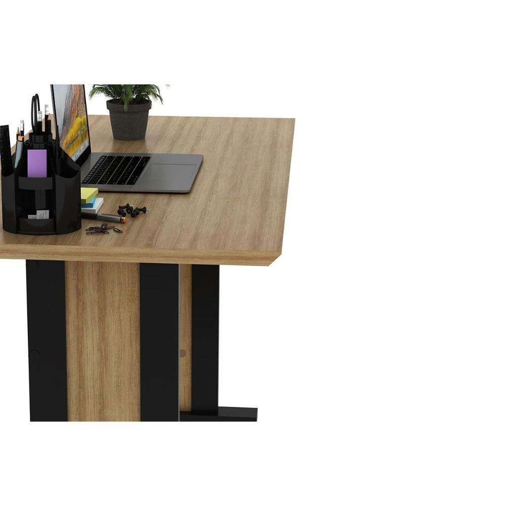 Mesa De Computador Me-4194 Amêndoa-preto - Tecno Mobili - 6