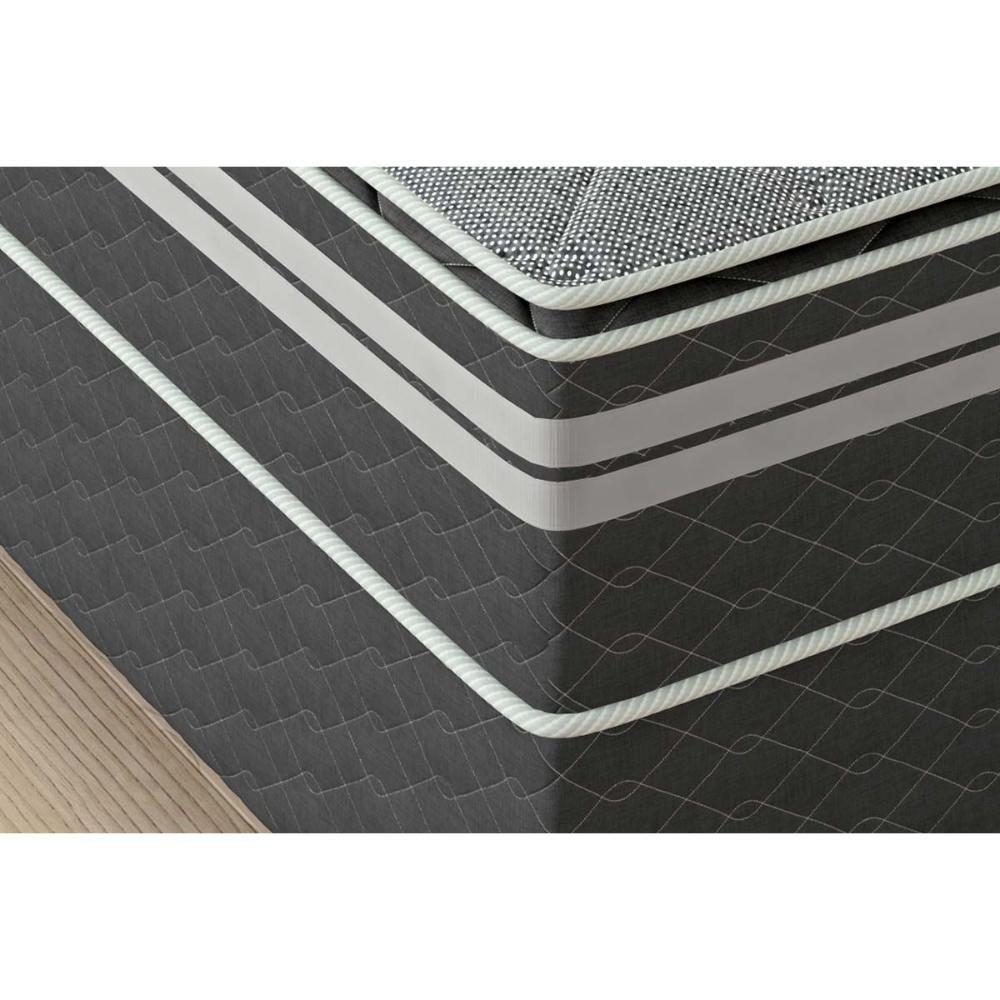Conjunto Box Baú Solteiro: Colchão Molas Paropas Excellent Grafite + Base Crc Suede Black (88x188) - 4