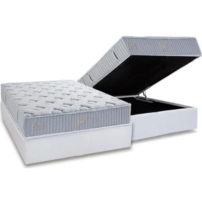 Cama Box Baú Casal: Colchão Molas Ensacadas Herval Premium + Base Crc Linhão White (138x188)