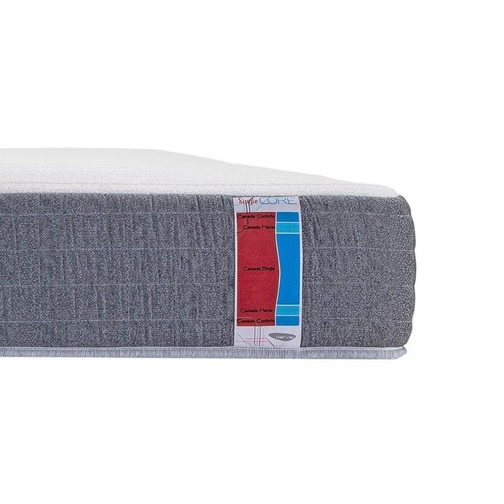 Conjunto Box Baú Solteiro: Colchão Espuma Herval D28 Singlecore + Base Crc Suede Gray (88x188) - 2