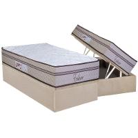 Cama Box Baú Solteiro: Colchão Molas Ensacadas Paropas Evidence + Base Crc Suede Clean (88x188) - 1