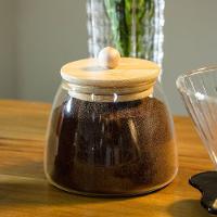 Table Pote 10X11X11Cm 450Ml Borosilicato Transp Tampa Bambu - 2