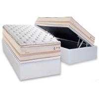 Conjunto Box Baú Solteiro: Colchão Molas Herval Maxspring Real + Base Crc Linhão White (88x188) - 1