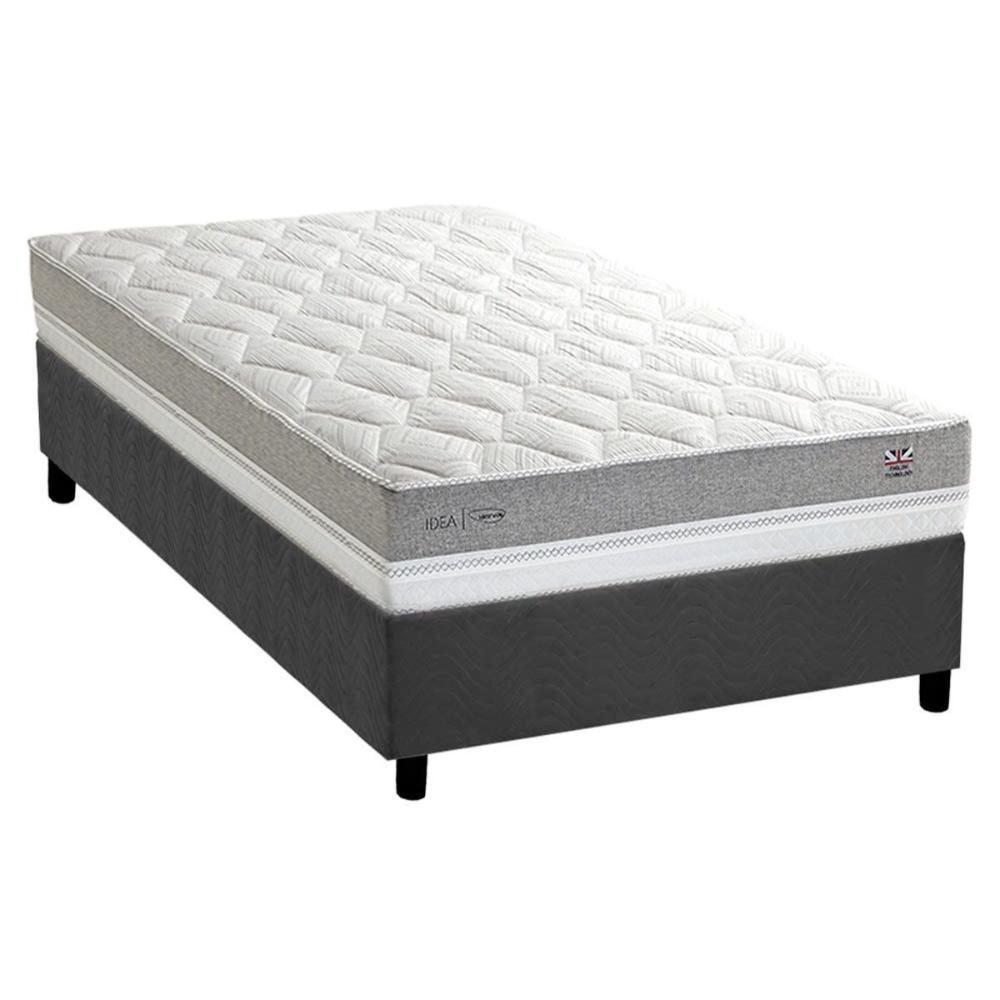 Conjunto Box Solteiro: Colchão Molas Herval Ensacadas Maxspring C1672 + Base Crc Suede Gray (88x188) - 1