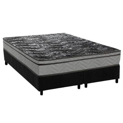Conjunto Box Queen: Colchão Espuma Paropas D28 Conforto Ultra Firme + Base Crc Suede Black (158x198)