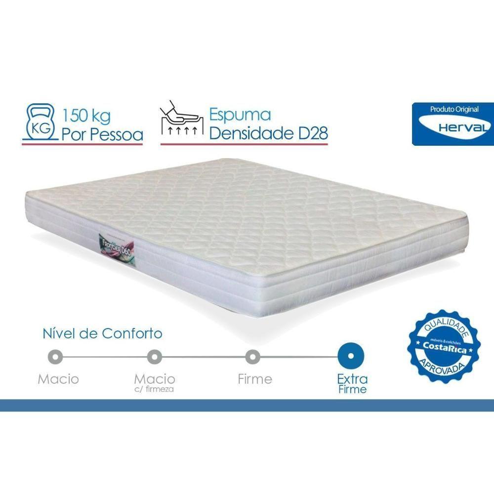 Cama Box Baú Solteiro: Colchão Ortopédico Herval Ag65 Frontier + Base Crc Linhão White (88x188) - 4