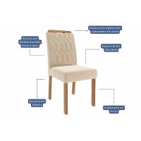 Sala De Jantar Completa Valentina C- Tampo Madeirado 130x80cm E 4 Cadeiras Paola Cinamomo - Carvalho-linho Bege - Cimol