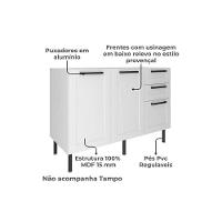 Balcão De Cozinha Modulado Cz-3300 S- Tampo C- 2 Portas E 3 Gavetas 120cm Branco - Tecno Mobili - 2