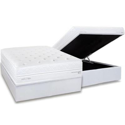 Cama Box Baú Casal: Colchão Molas Ensacadas Herval C1782 + Base Crc Linhão White (138x188)